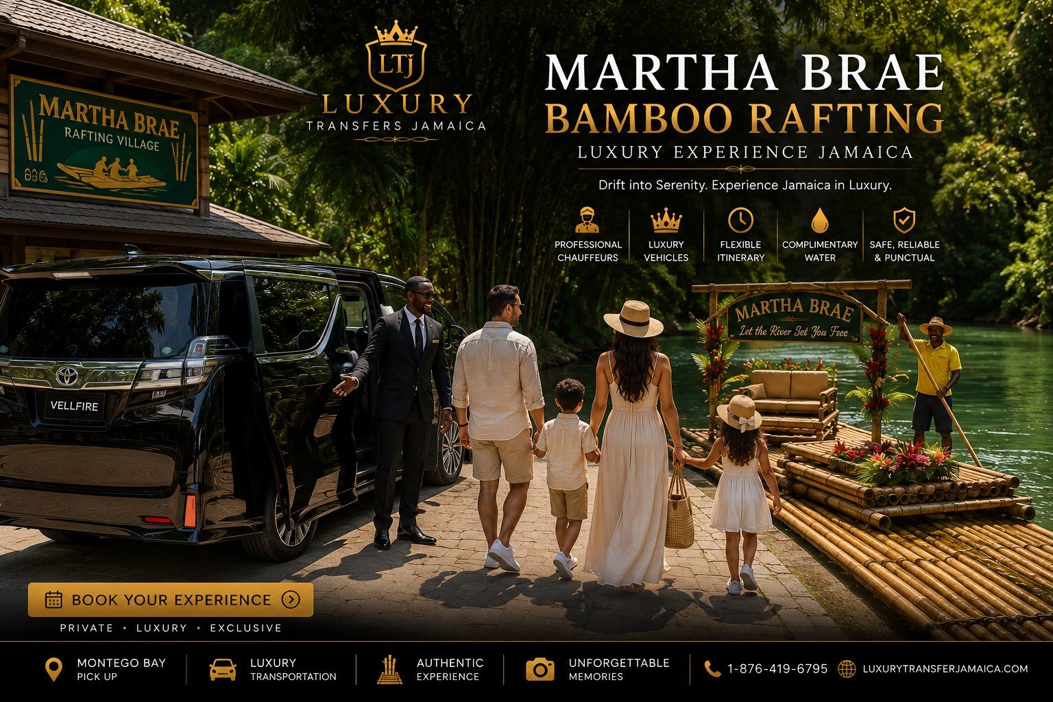 Martha Brae Bamboo Rafting Luxury Experience Jamaica