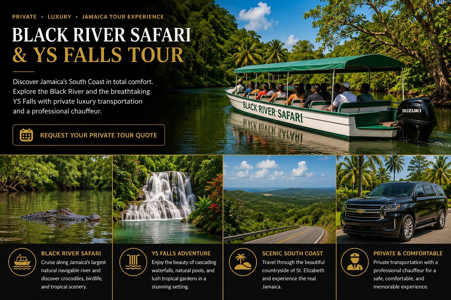 Black River Safari & YS Falls Tour