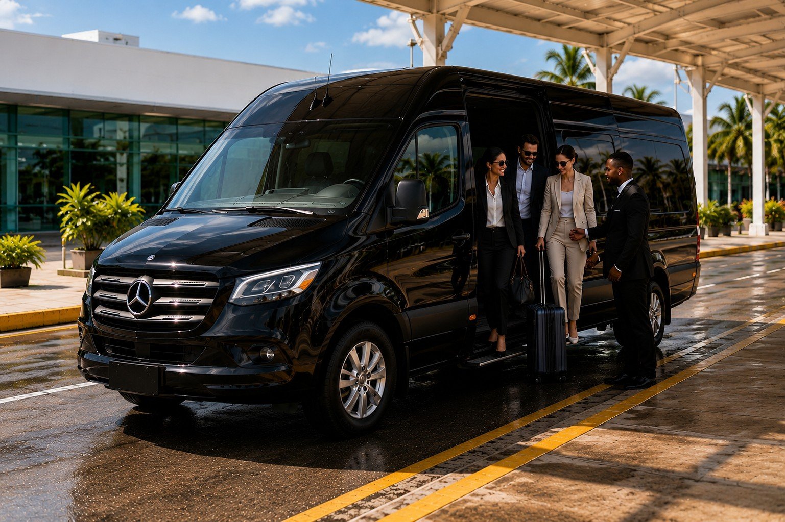 Luxury Airport Transfers to GoldenEye Jamaica 5 Mercedes-Benz VIP Sprinter for luxury airport transfers to Round Hill