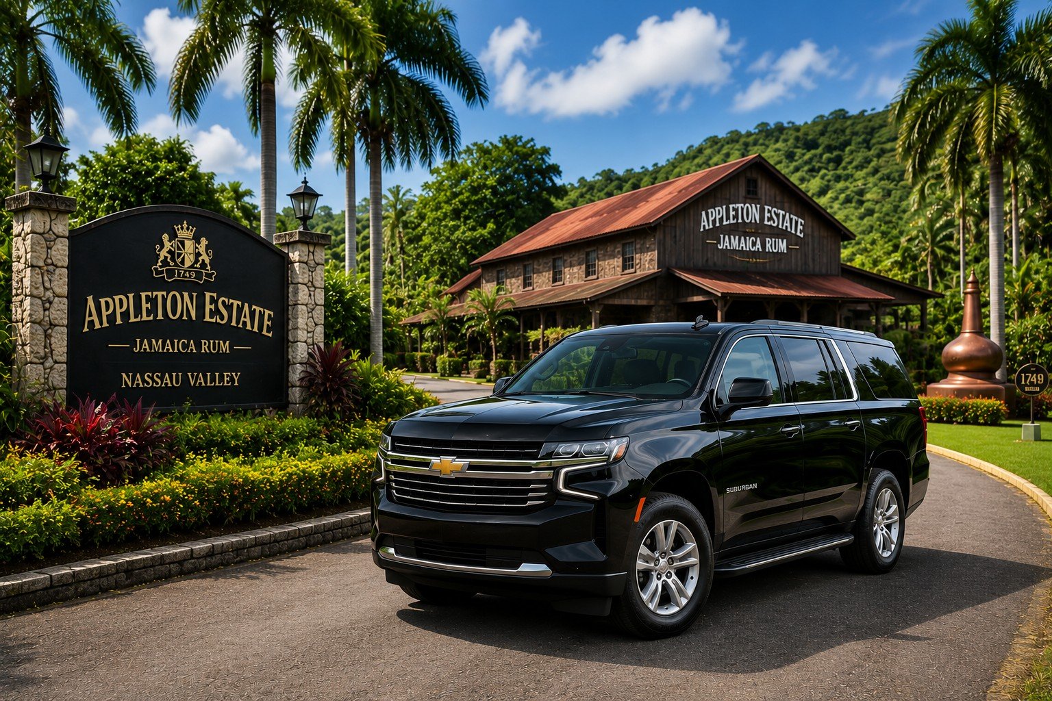 Appleton Estate Rum Luxury Experience Jamaica 4 Chevrolet Suburban for private Appleton Estate tour Jamaica