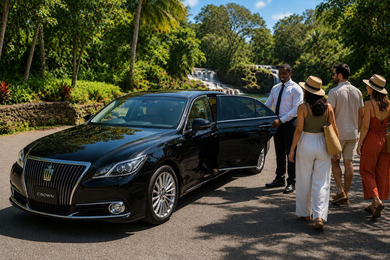 Black River Safari & YS Falls Luxury Experience Jamaica 3 Toyota Crown Executive Sedan for Black River Safari and YS Falls Tour
