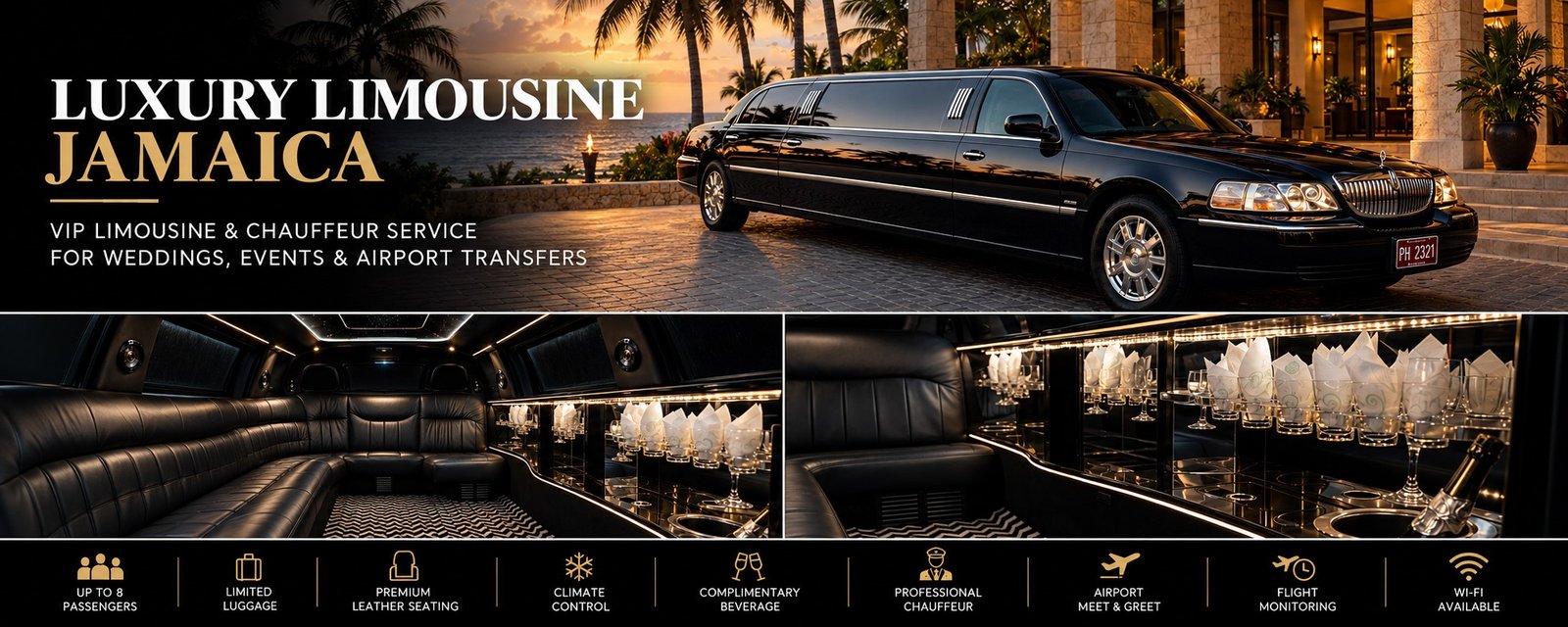 Classic Lincoln Limousine Jamaica Hero Collage