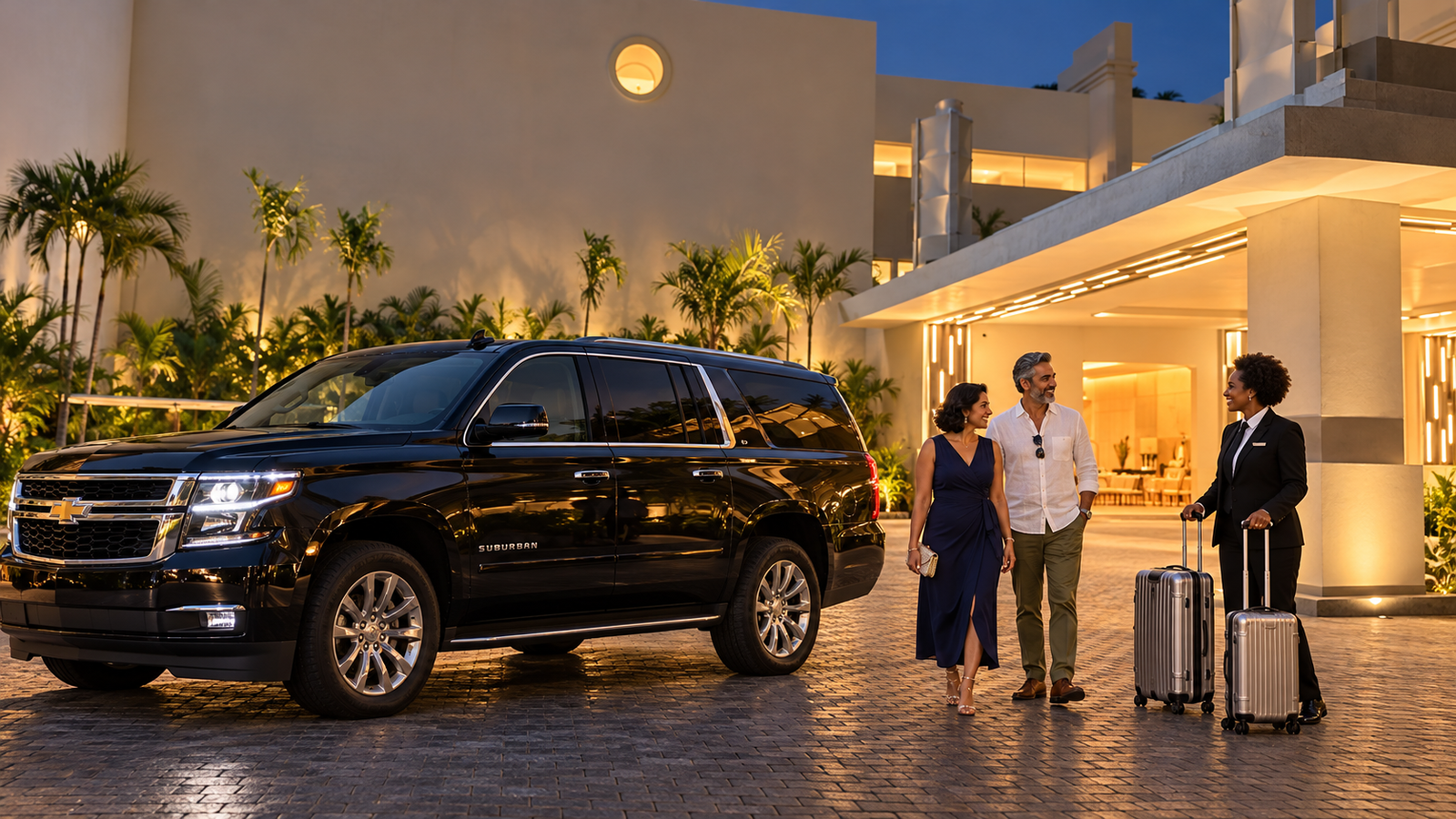 Chevrolet Suburban for luxury airport transfers to Princess Senses The Mangrove