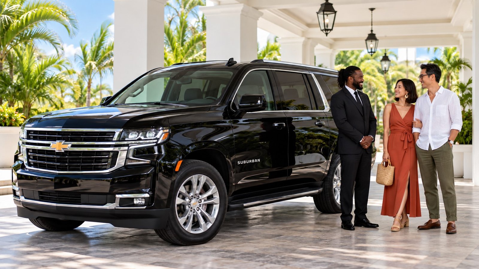 Chevrolet Suburban for luxury airport transfers to Excellence Oyster Bay
