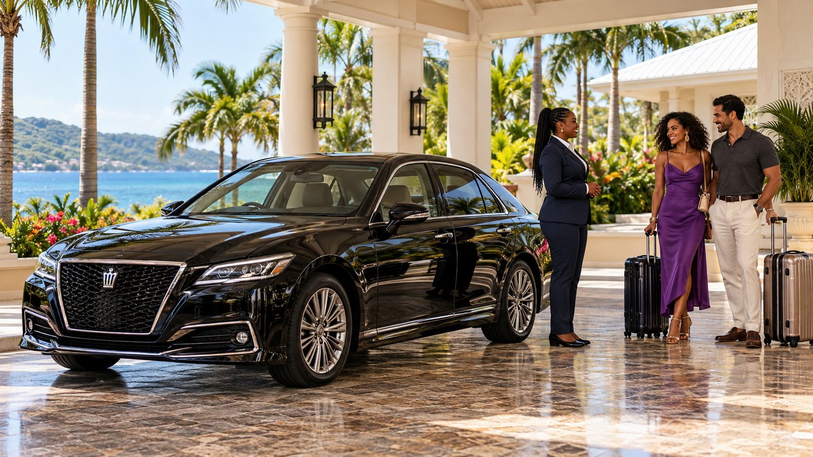 Luxury Airport Transfers to Sandals South Coast 2 Toyota Crown Executive Sedan for luxury airport transfers to Sandals South Coast